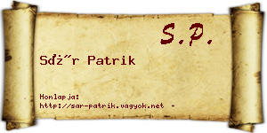 Sár Patrik névjegykártya