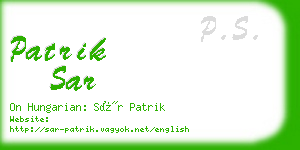 patrik sar business card